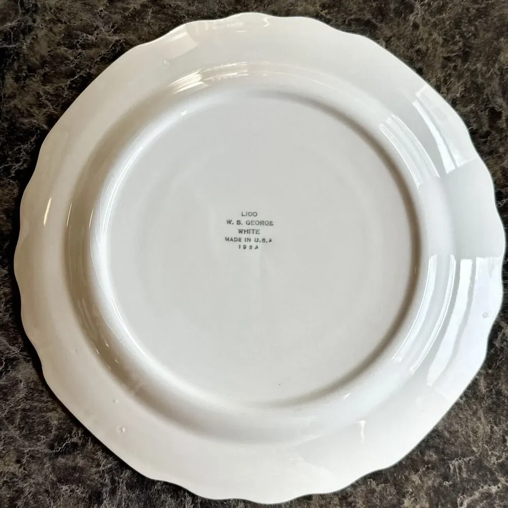 WS George Lido Canary Tone Floral Pink Gold Soup Bowl 9.5”‎ Plate